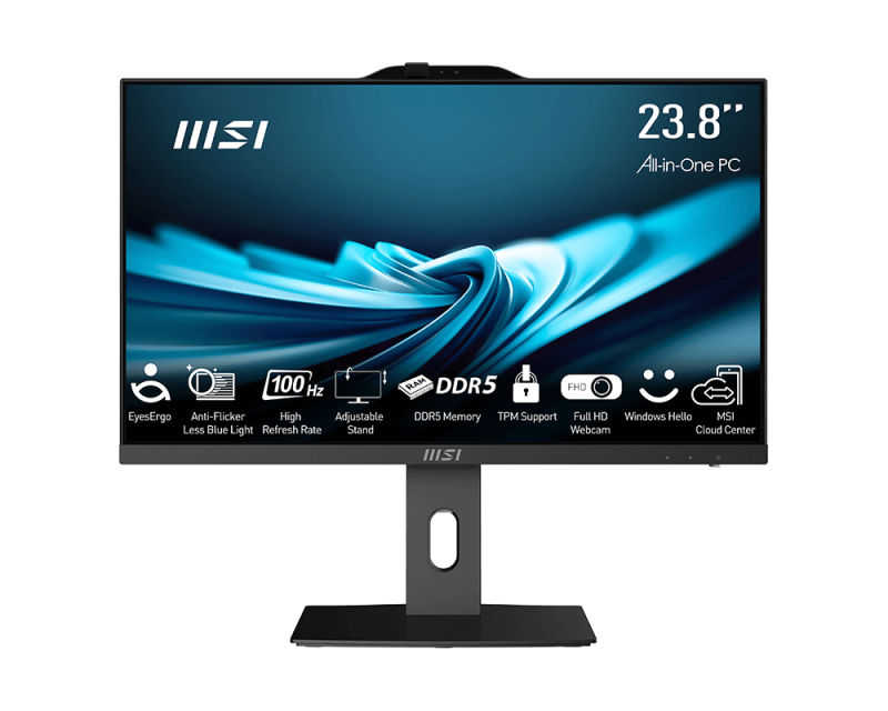 MSI Pro AP242P 14M-644US Intel® Core™ i5 i5-14400 60.5 cm (23.8") 1920 x 1080 pixels All-in-One PC 8 GB DDR5-SDRAM 1 TB SSD Windows 11 Home Wi-Fi 6E (802.11ax) Black
