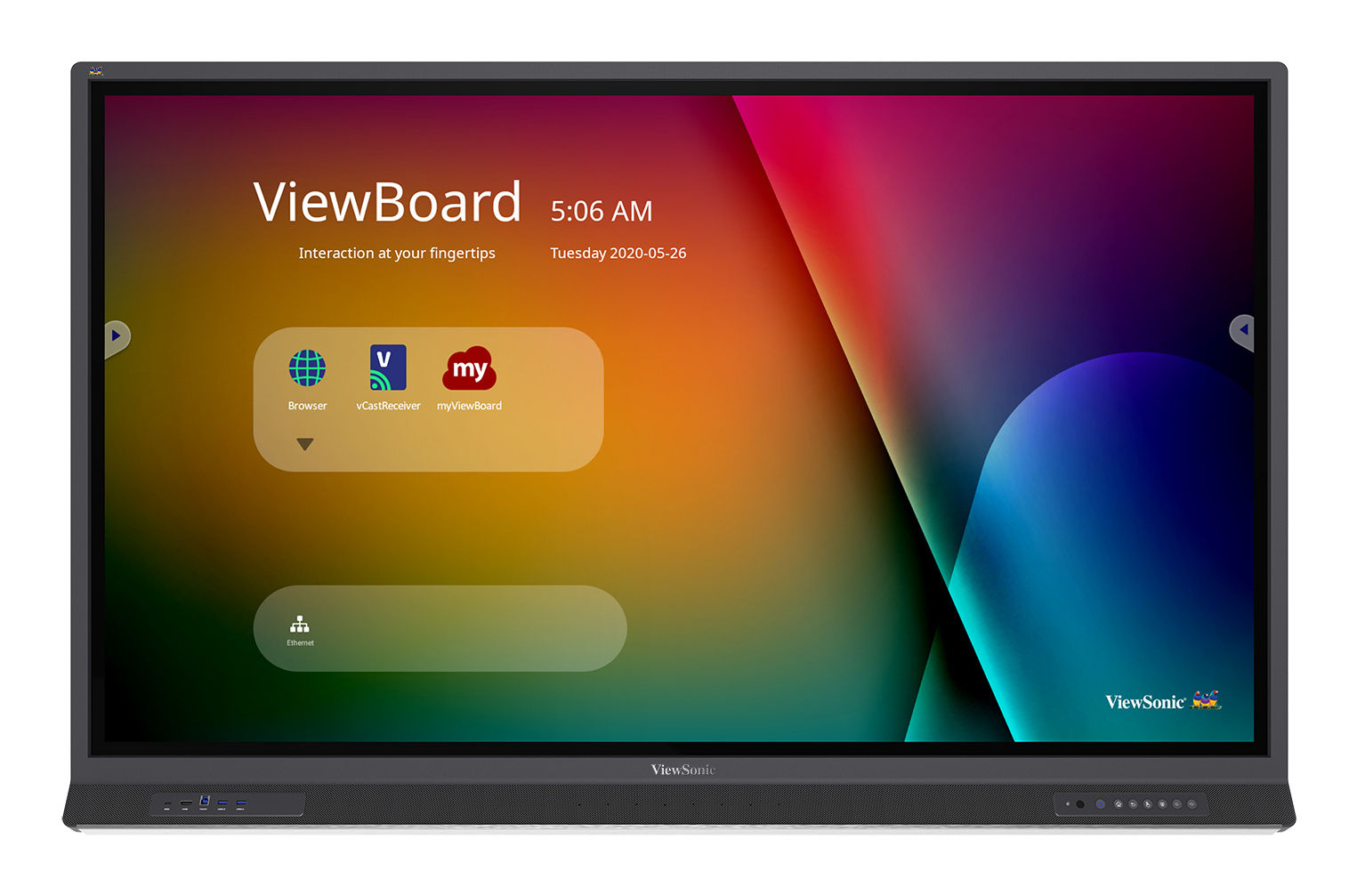 Viewsonic IFP6552-1TAA Signage Display Interactive flat panel 165.1 cm (65") LCD 400 cd/m² 4K Ultra HD Black Touchscreen Built-in processor Android 9