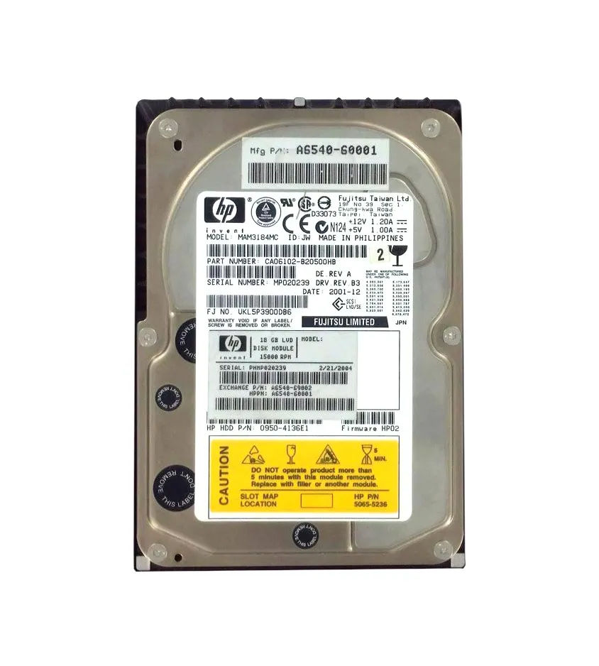 0950-4136 - HP 18GB 15000RPM SCSI 160MB/s 3.5-in Hard Drive