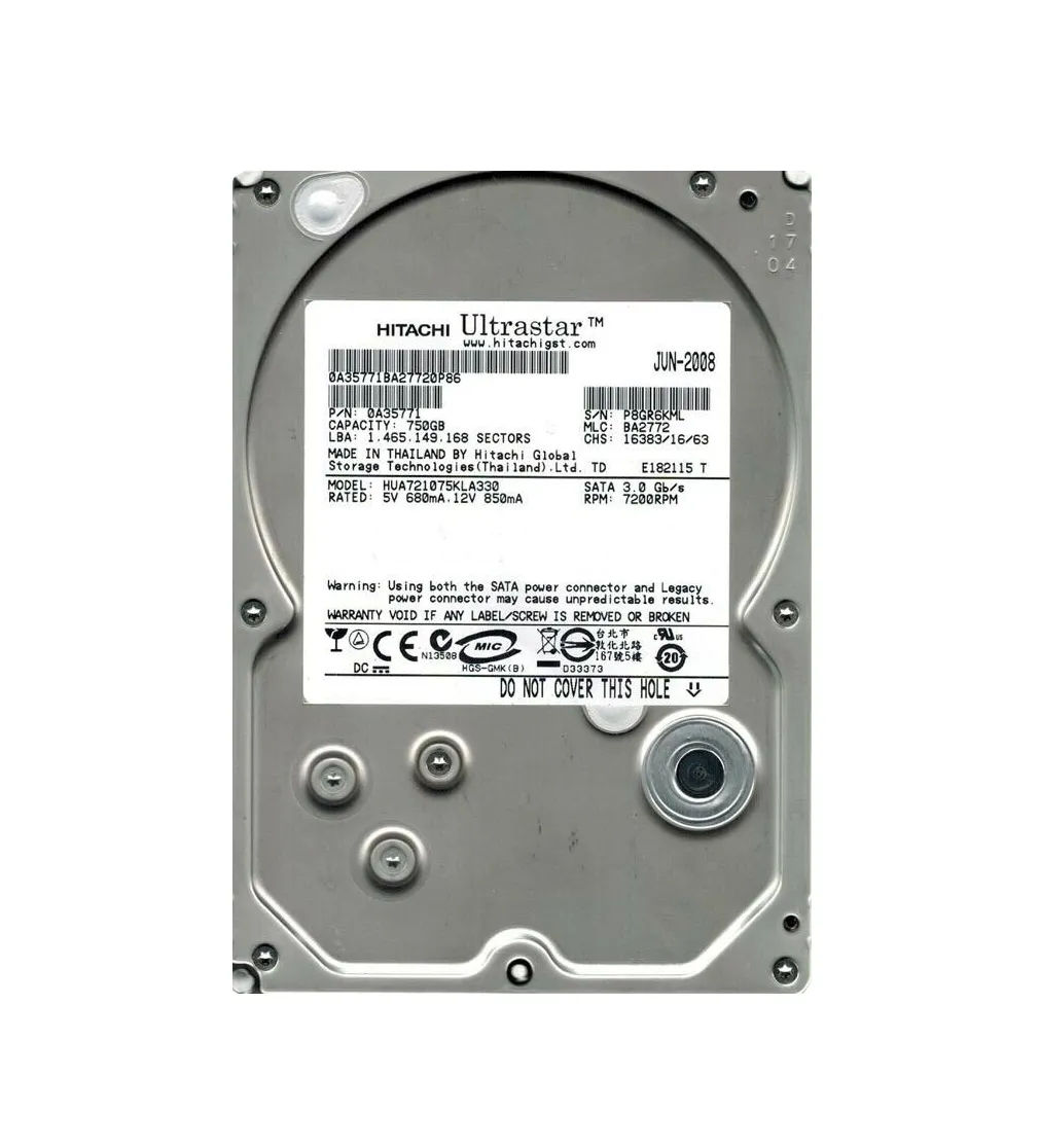 0A35771 - Hitachi 750GB 7200RPM SATA 3Gb/s 3.5-in Hard Drive