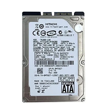 0A55972 - Hitachi 120GB 7200RPM SATA 3Gb/s 2.5-in Hard Drive