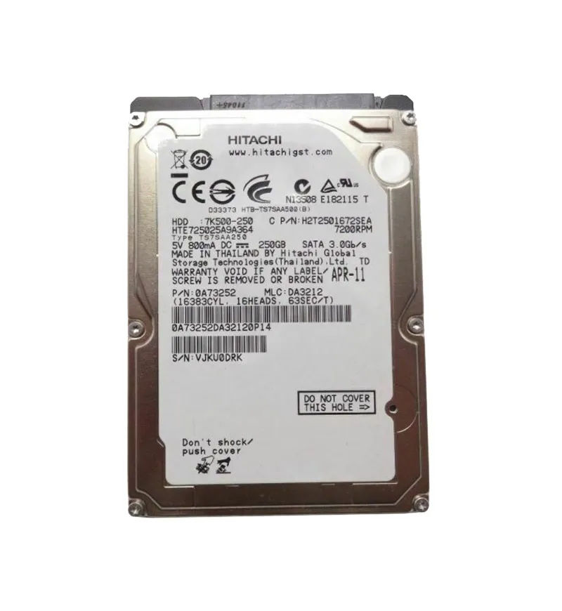 0A73252 - Hitachi 250GB 7200RPM SATA 3Gb/s 2.5-in Hard Drive