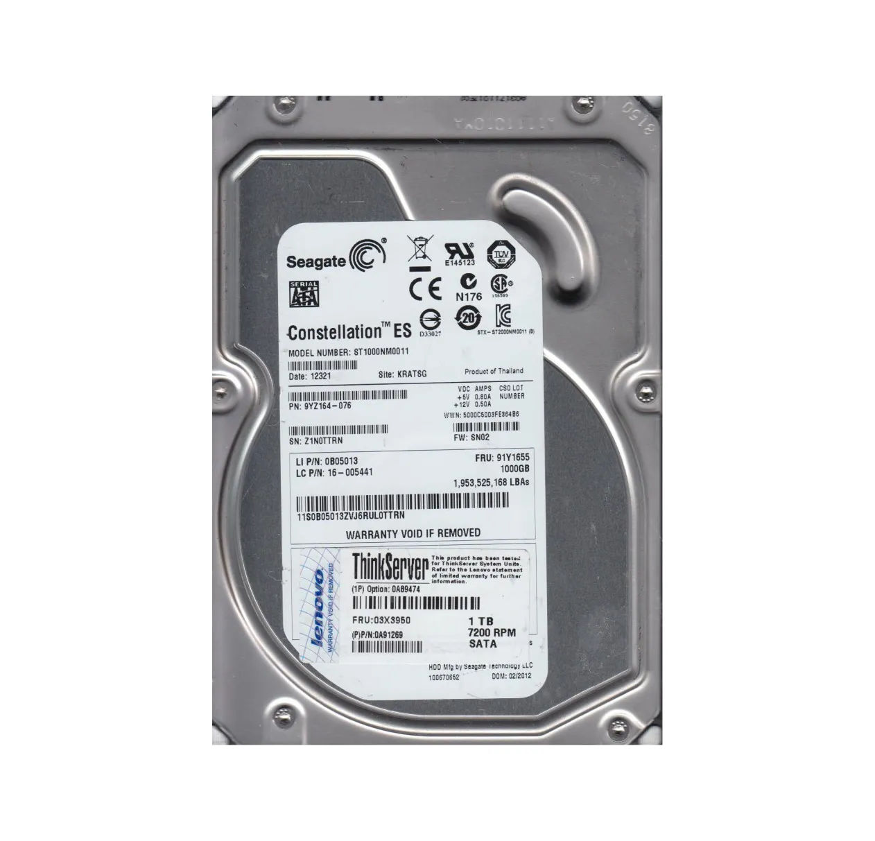 0A91269 - Lenovo 1TB 7200RPM SATA 3Gb/s 3.5-in Hard Drive