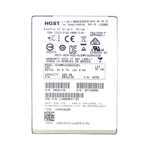 0B32139 - HGST 200GB Ultrastar SSD1600MM 2.5 inch MLC 12Gb/s SAS SSD