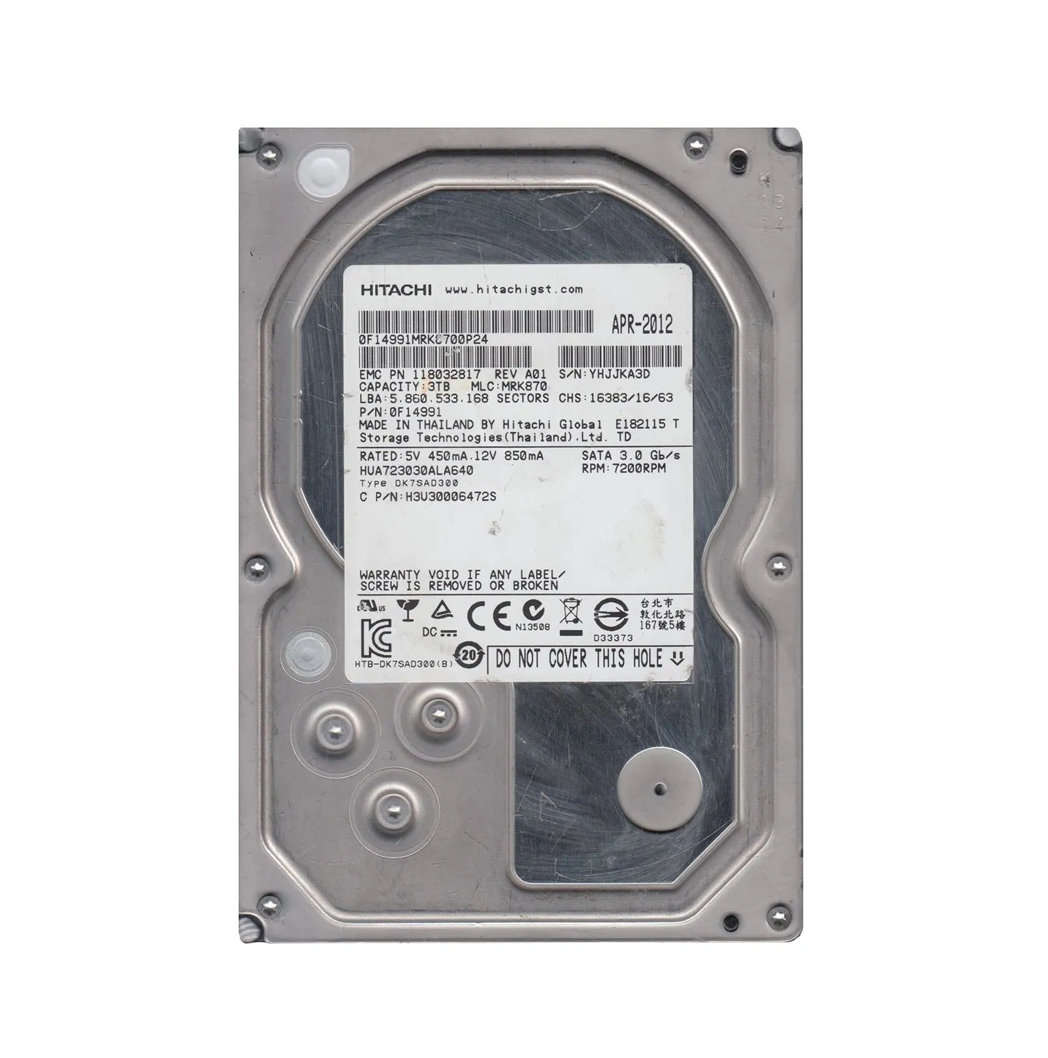 0F14991 - HGST 3TB 7200RPM SATA 6Gb/s 3.5-in Hard Drive