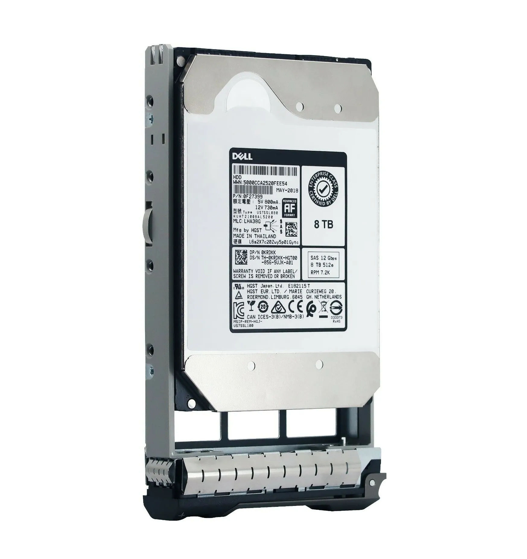 0F27399 - Western Digital Ultrastar DC HC510 8TB 7200RPM SAS 3.5" HDD