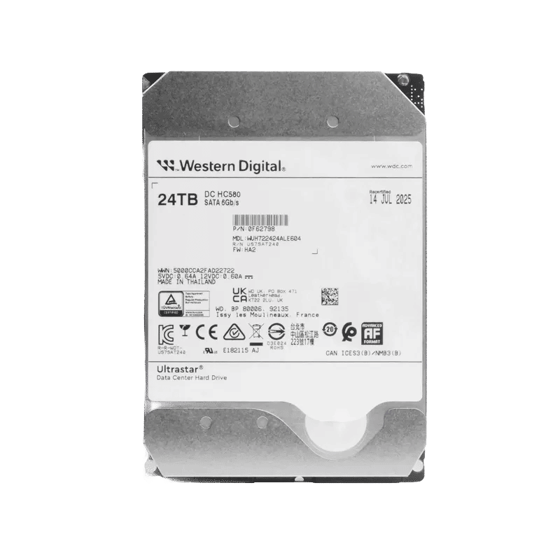 0F62798 - WD Ultrastar DC HC580 24TB 7200RPM SATA 3.5" HDD