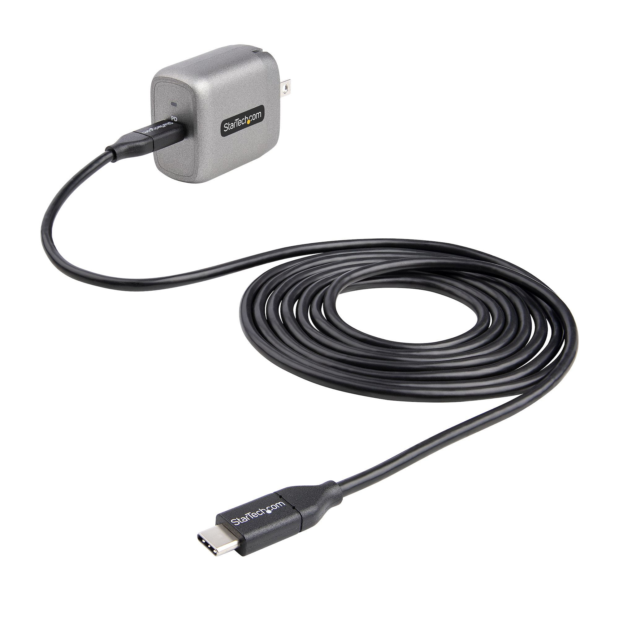 StarTech.com 30W USB-C Wall Charger - Portable GaN Charger w/ Power Delivery - 6ft Cable - USB C Power Adapter w/ Fast Charging - USB Type C Wall Charger, USB-C Charger