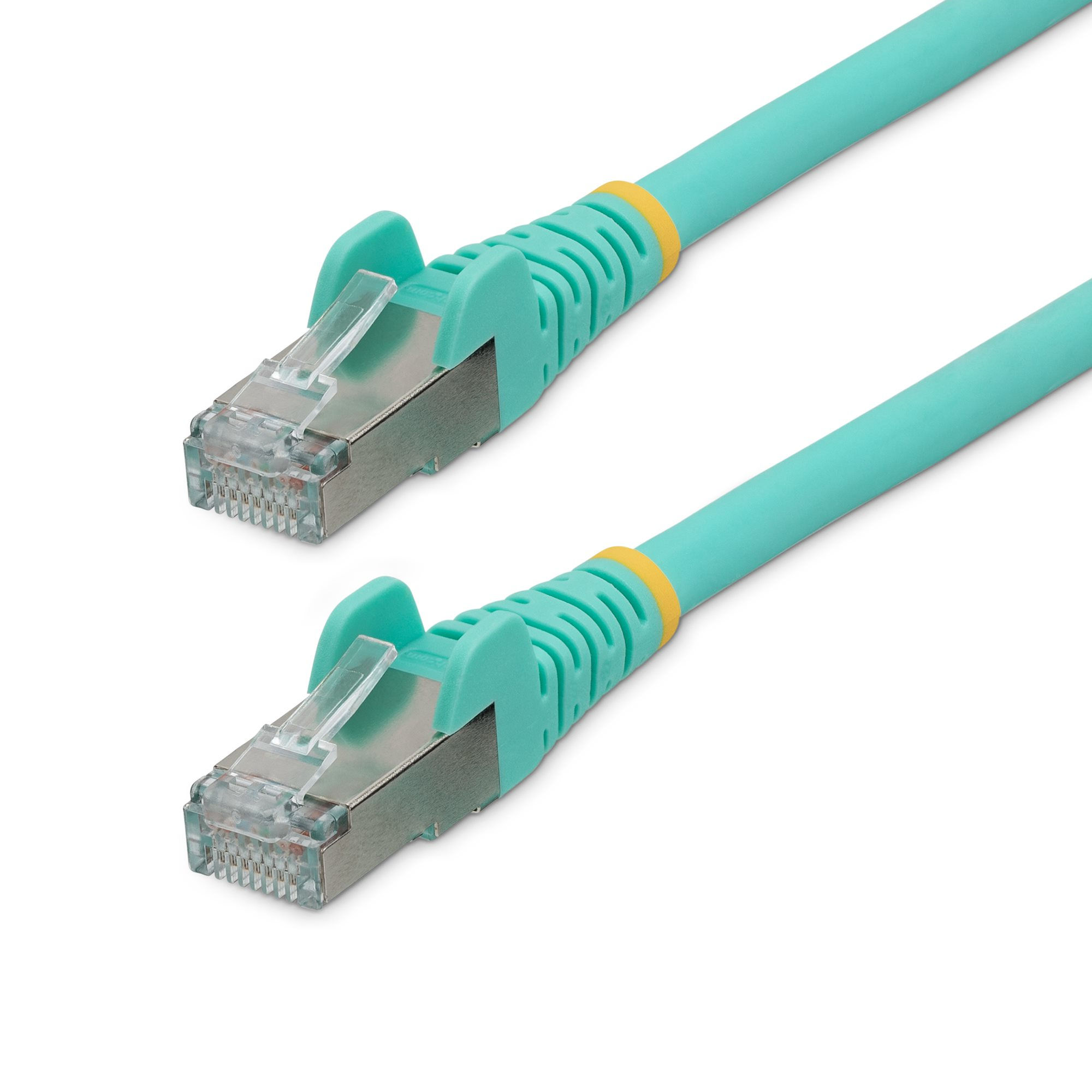 StarTech.com 10ft CAT6a Ethernet Cable - Aqua - Low Smoke Zero Halogen (LSZH) - 10GbE 500MHz 100W PoE++ Snagless RJ-45 w/Strain Reliefs S/FTP Network Patch Cord