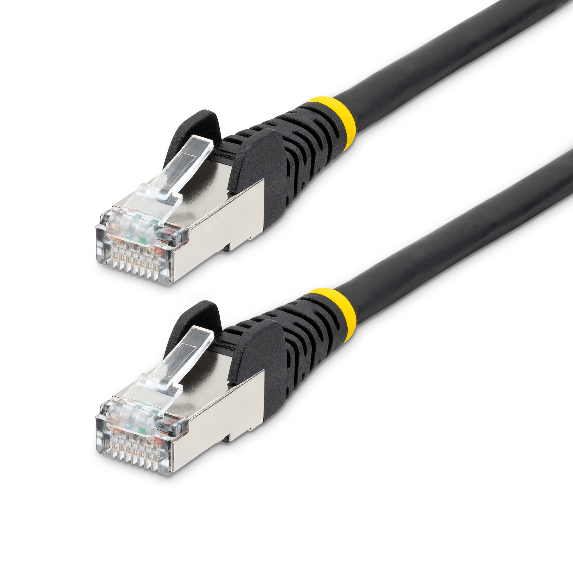 StarTech.com 12ft CAT6a Ethernet Cable - Black - Low Smoke Zero Halogen (LSZH) - 10GbE 500MHz 100W PoE++ Snagless RJ-45 w/Strain Reliefs S/FTP Network Patch Cord