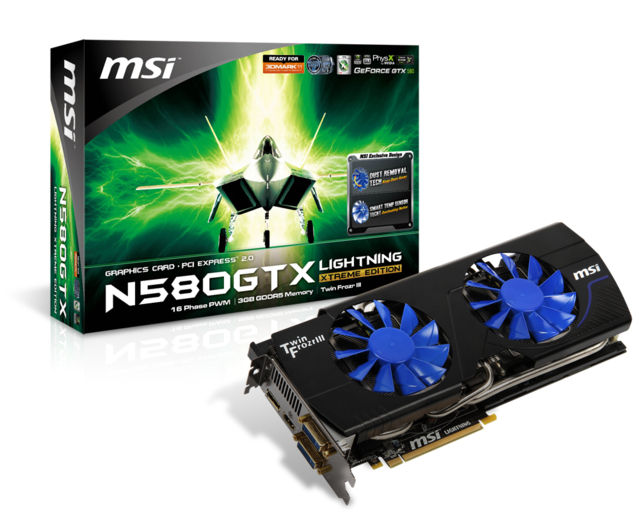 MSI LIGHTNING N580GTX XE graphics card NVIDIA GeForce GTX 580 3 GB GDDR5