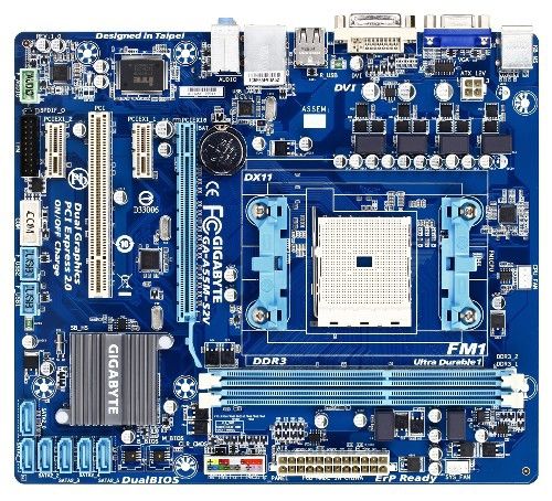 GIGABYTE GA-A55M-S2V motherboard AMD A75 Socket FM1 micro ATX