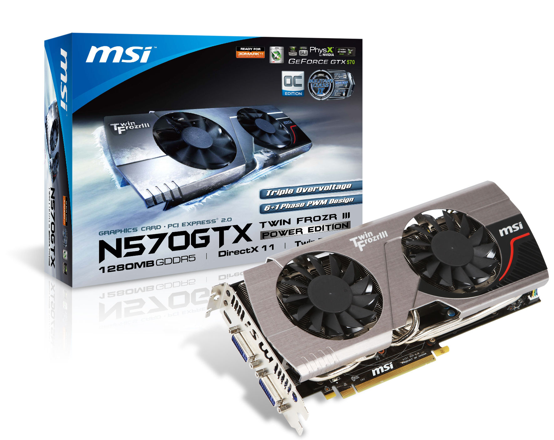 MSI GeForce GTX 570 Twin Frozr III PE 1280MB NVIDIA 1.25 GB GDDR5
