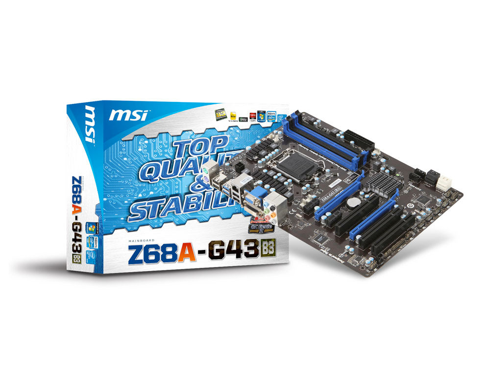 MSI Z68A-G43 (B3) motherboard Intel Z68 LGA 1155 (Socket H2) ATX