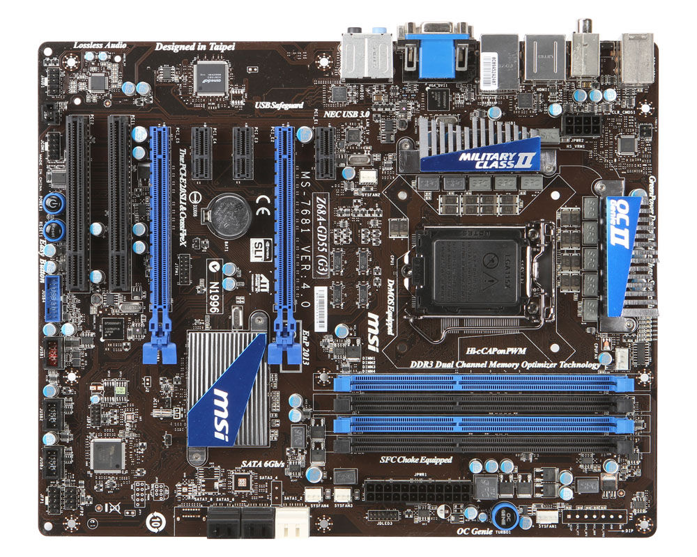 MSI Z68A-GD55 (G3) motherboard Intel Z68 LGA 1155 (Socket H2) ATX