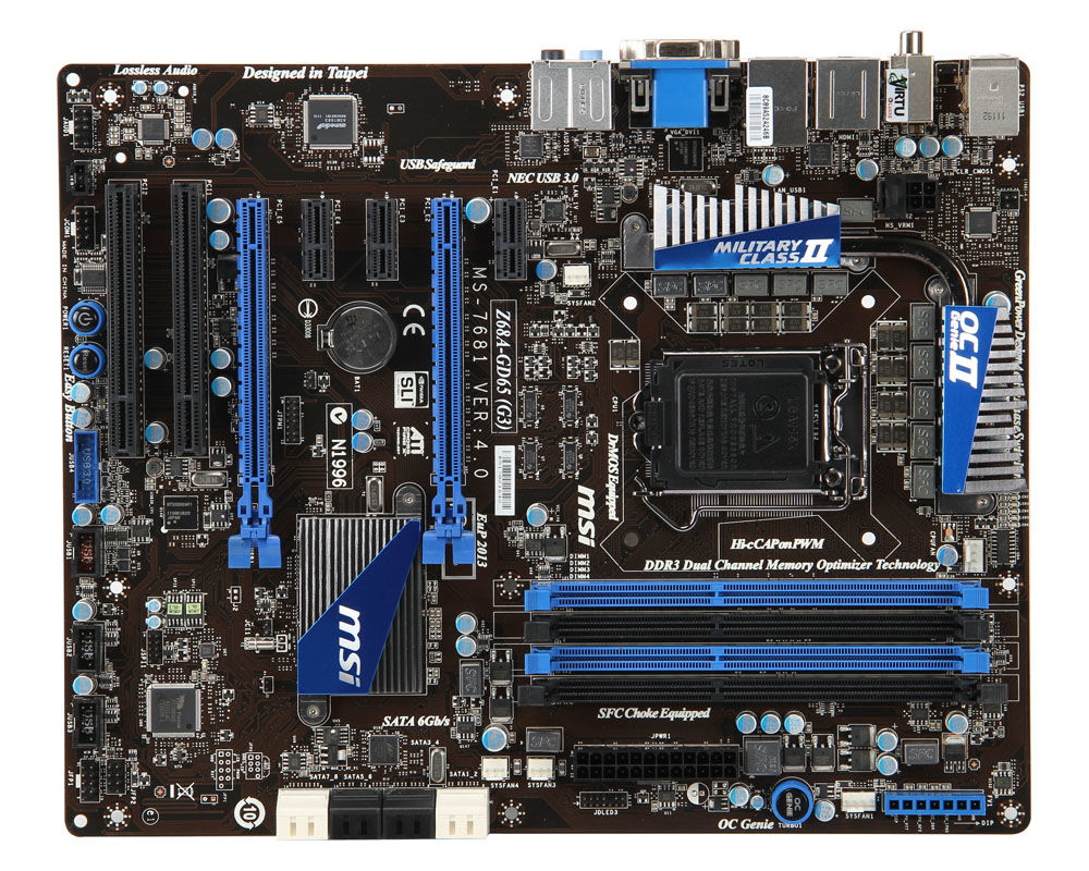 MSI Z68A-GD65-G3 motherboard Intel Z68 LGA 1155 (Socket H2) ATX