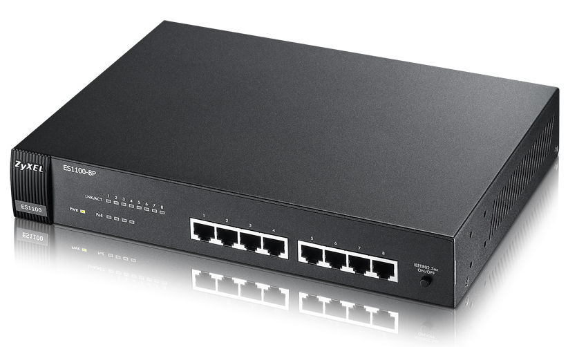 Zyxel ES1100 Unmanaged Power over Ethernet (PoE) 1U Black