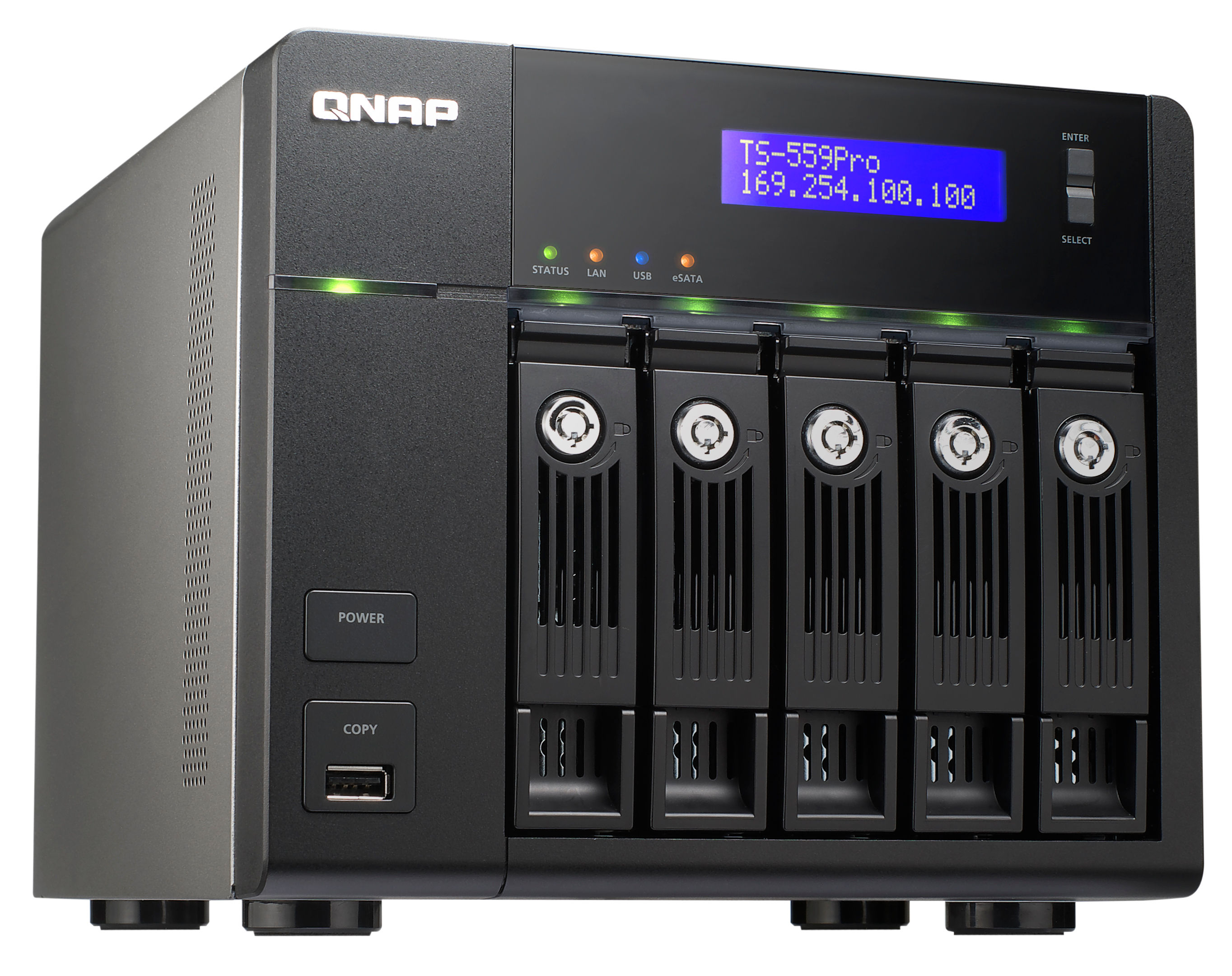 QNAP TS-559 Pro TurboNAS Tower Intel Atom® D510 1 GB DDR2 0 TB Linux