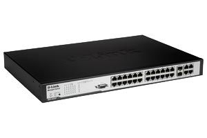 D-Link DES-3028P network switch Managed L2 Power over Ethernet (PoE) Black
