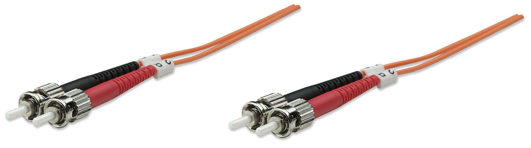 Intellinet Fiber Optic Patch Cable, OM1, ST/ST, 10m, Orange, Duplex, Multimode, 62.5/125 µm, LSZH, Fibre, Lifetime Warranty, Polybag