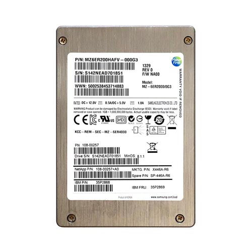 108-00257 - NetApp 200GB Enterprise 2.5 inch MLC 12Gb/s SAS SSD