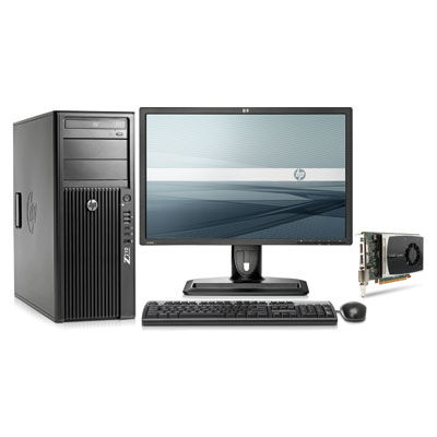 HP Z210 MT + NVIDIA Quadro 2000 + ZR2440w Intel® Xeon® E3 Family E3-1225 4 GB DDR3-SDRAM Windows 7 Professional Minitower Workstation