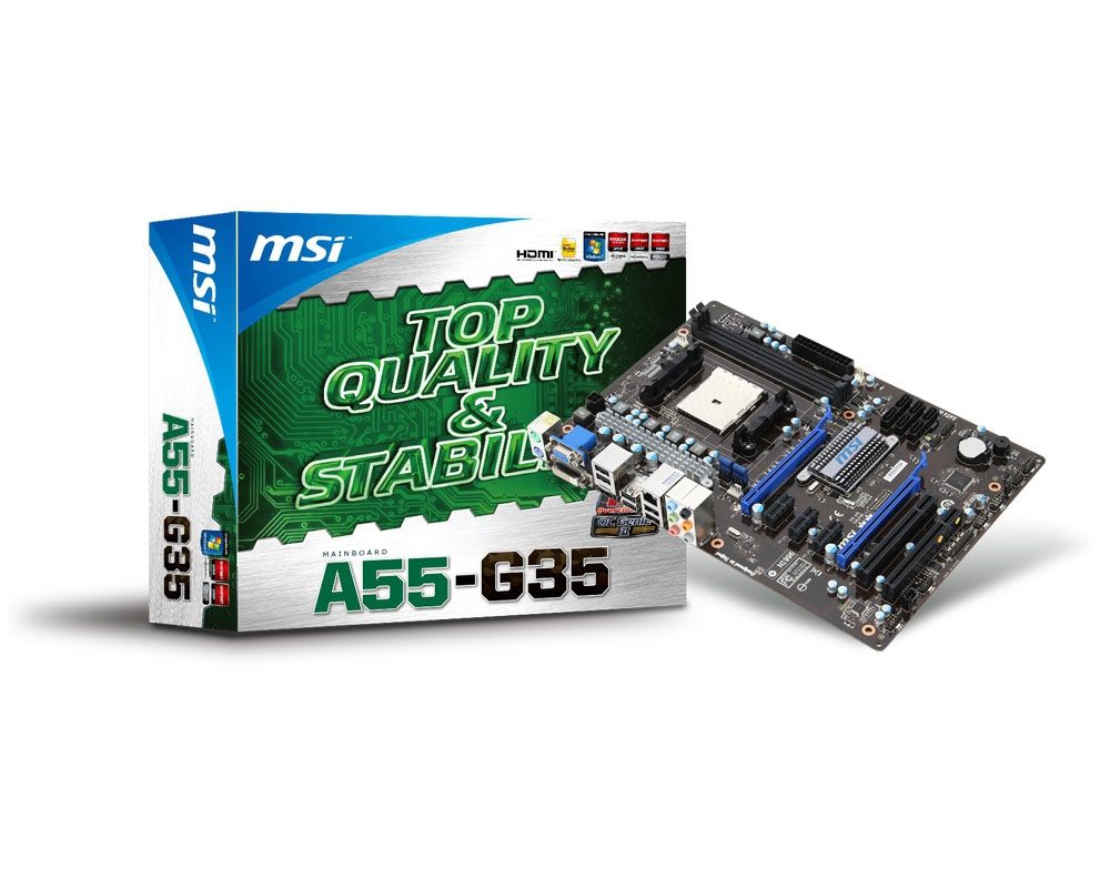 MSI A55-G35 motherboard AMD A55 Socket FM1 ATX