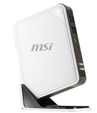 MSI DC100-E4523W7P AMD Dual-Core E-450 2 GB DDR3-SDRAM 320 GB HDD Windows 7 Professional SFF Mini PC White