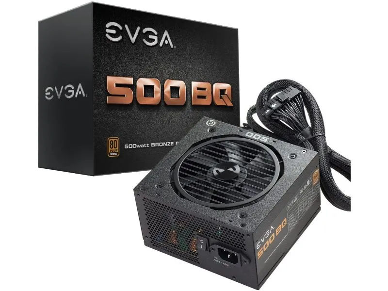 EVGA 500 BQ, 80+ Bronze 500W, Semi Modular, FDB Fan, Power Supply