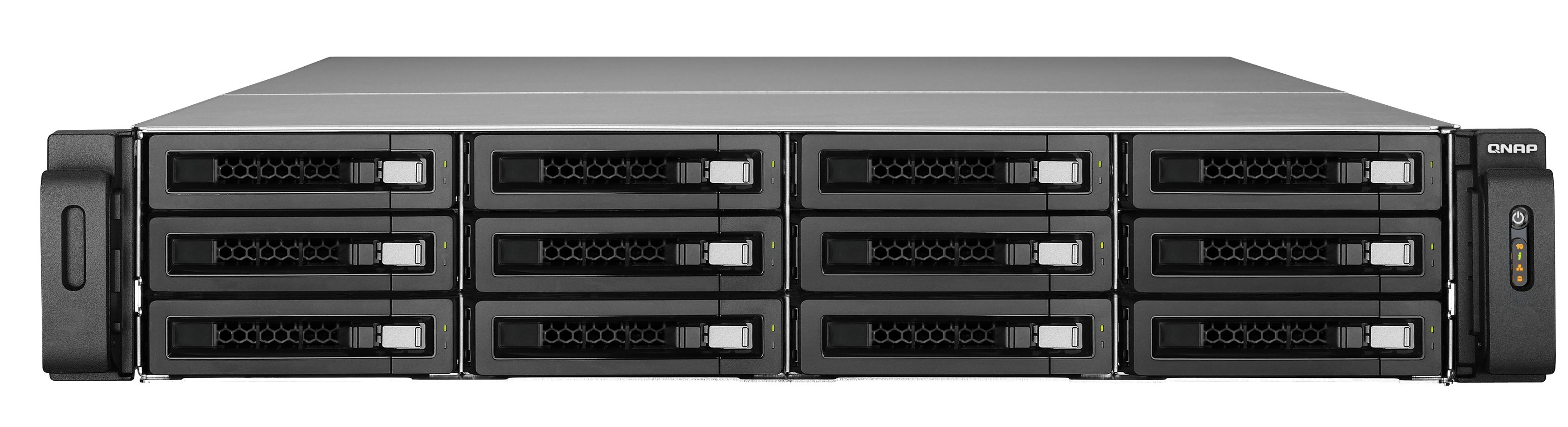 QNAP TS-EC1279U-RP 10GbE 12x1.0TB NAS Rack (2U) Intel® Xeon® E3 Family E3-1225 4 GB DDR3 12 TB HDD Linux Black
