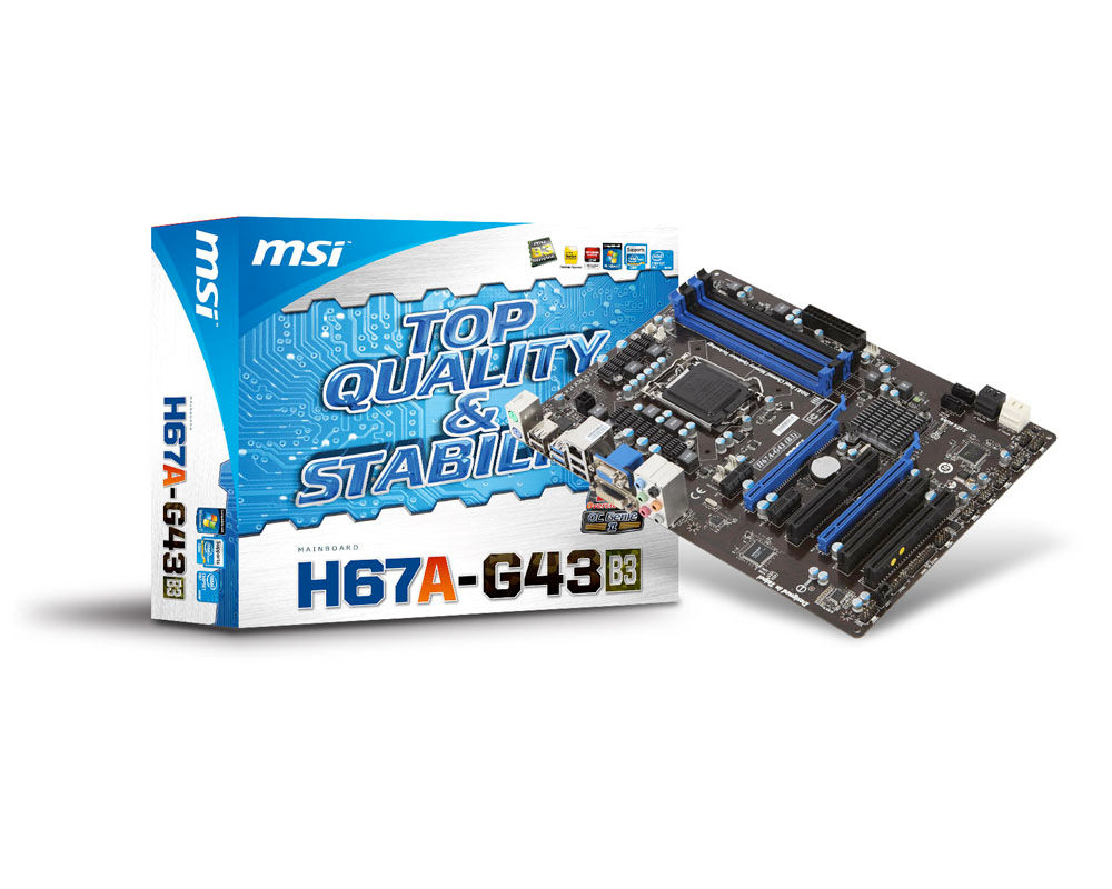 MSI H67A-G43 (B3) motherboard Intel® H67 LGA 1155 (Socket H2) ATX