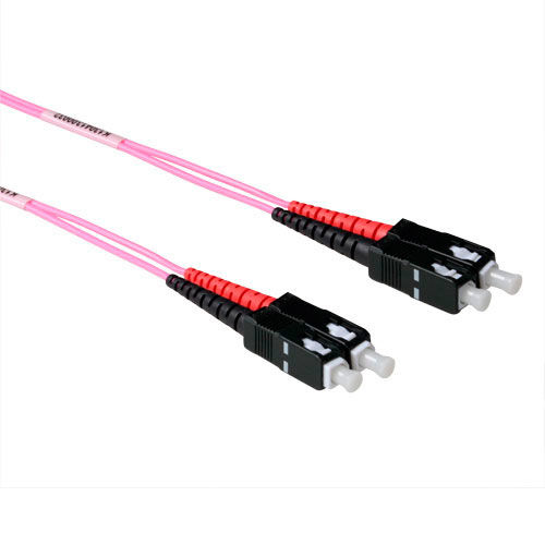 ACT 2 meter LSZH Multimode 50/125 OM4 fiber patch cable duplex with SC connectors