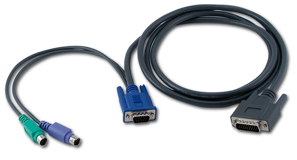 Vertiv Avocent 6’ PS/2, VGA SwitchView SC100 & 200 series cable KVM cable Black 1.8 m