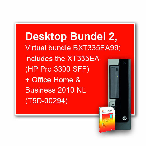 HP Pro 3300 SFF + T5D-00294 Intel® Core™ i3 i3-2120 2 GB DDR3-SDRAM 500 GB Windows 7 Professional PC Black