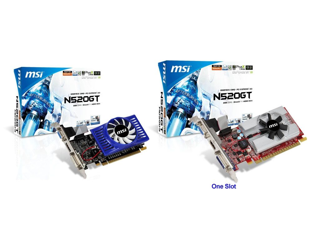 MSI N520GT-MD2GD3/LP graphics card NVIDIA GeForce GT 520 2 GB GDDR3