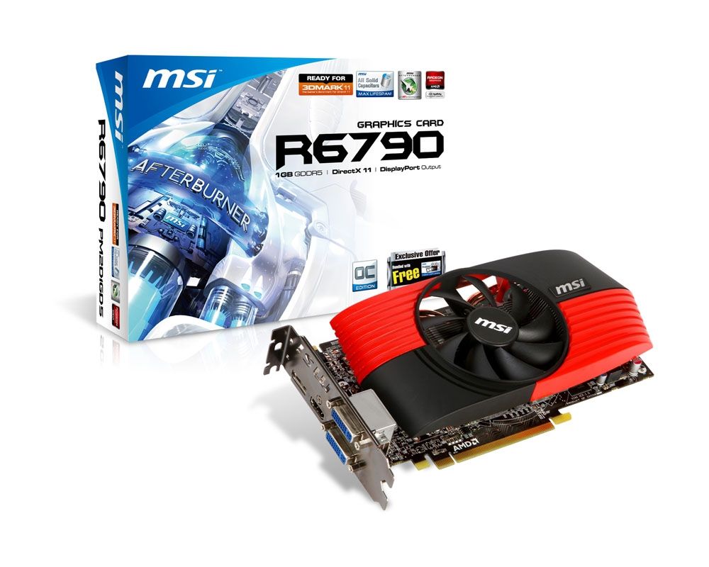 MSI R6790-PM2D1GD5/OC graphics card AMD Radeon HD6790 1 GB GDDR5