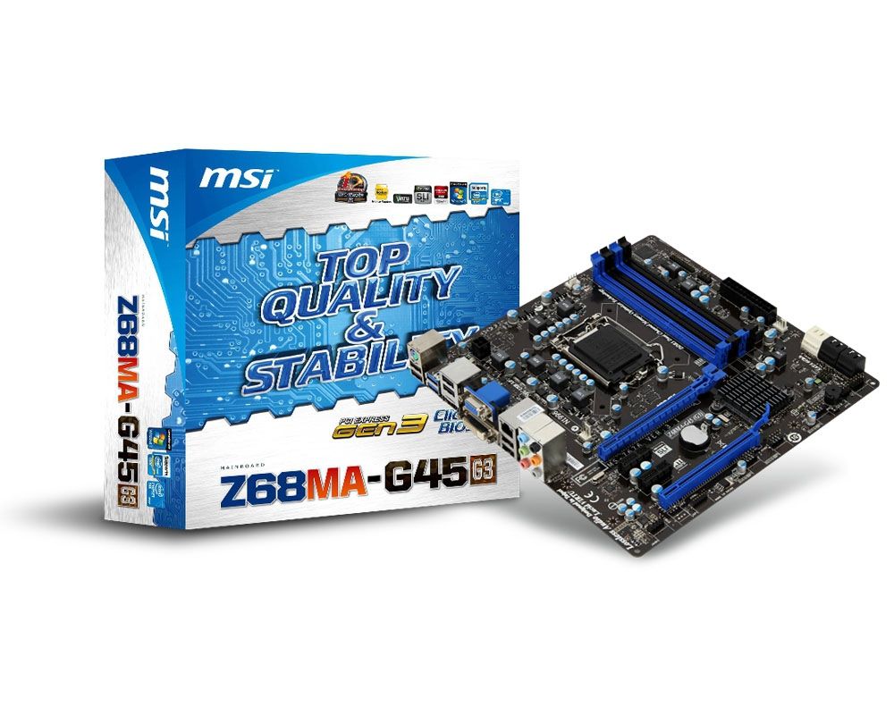 MSI Z68MA-G45 (G3) motherboard Intel Z68 LGA 1155 (Socket H2) micro ATX