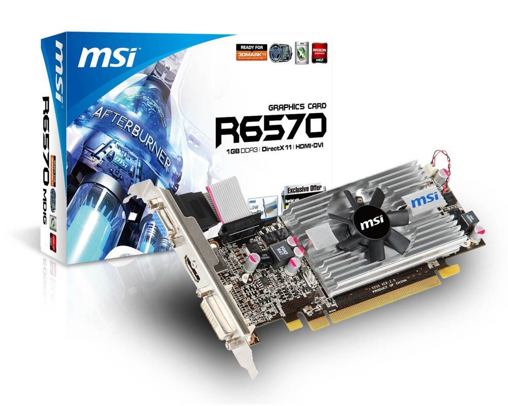 MSI R6570-MD1G/LP graphics card AMD Radeon HD6570 1 GB GDDR3