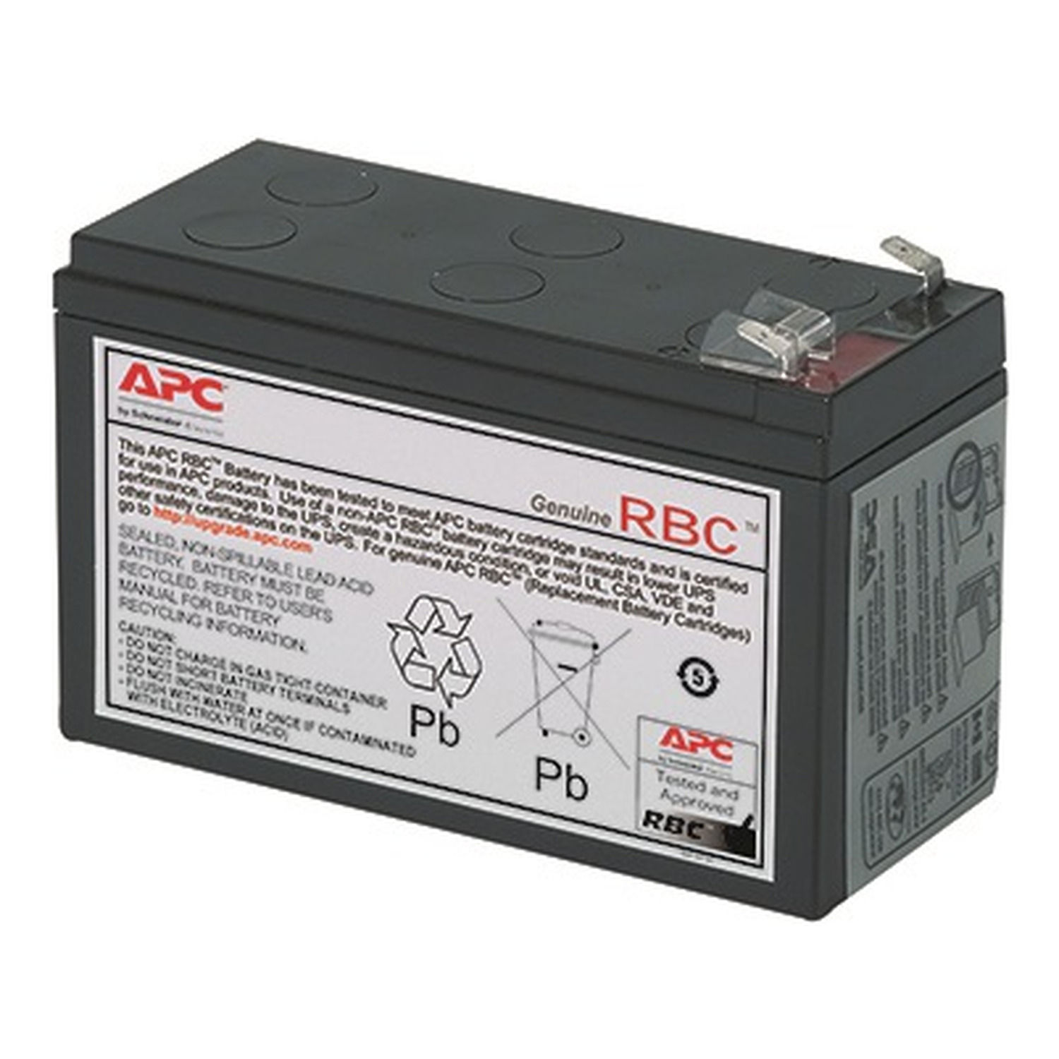 APC Replacement Battery Cartridge for Back-UPS, 12V 6.5Ah lead-acid battery, 2-year repair or replace warranty