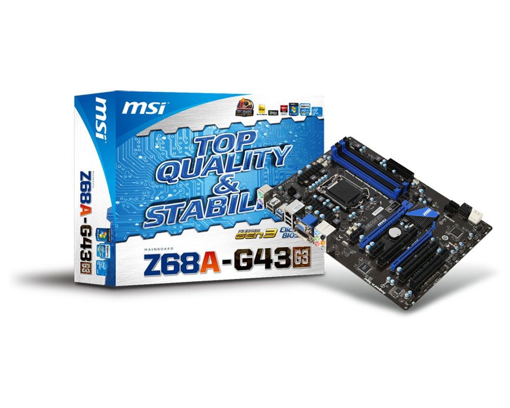 MSI Z68A-G43 (G3) Intel Z68 LGA 1155 (Socket H2) ATX