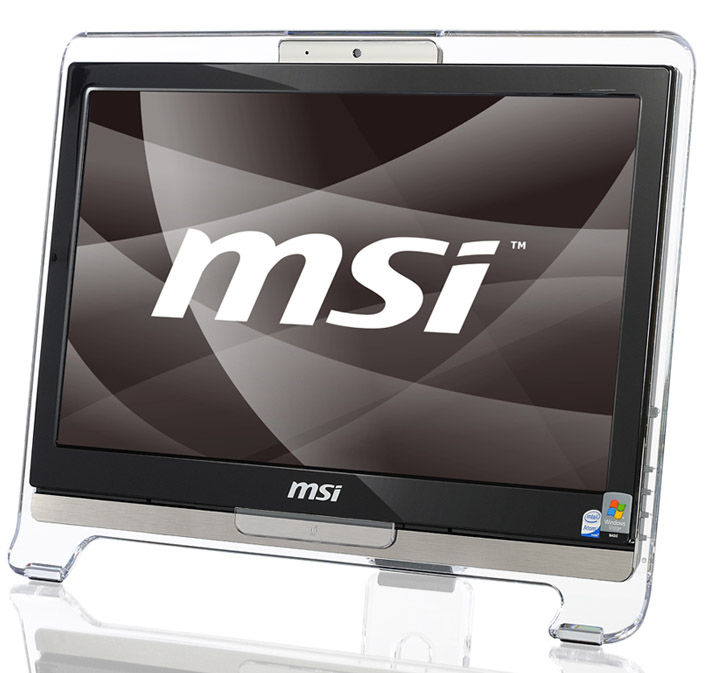MSI AE1900-B All-in-One PC/workstation Intel Atom® 47 cm (18.5") 1366 x 768 pixels Touchscreen 1 GB DDR2-SDRAM 160 GB HDD Black
