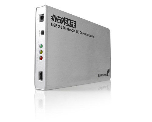 StarTech.com InfoSafe 2.5" USB 2.0 Drive Enclosure Silver 2.5"