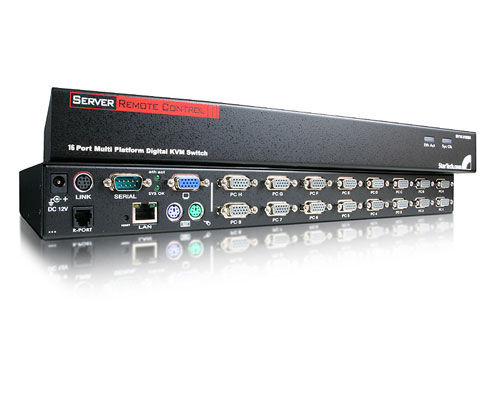 StarTech.com 16 Port USB + PS/2 Digital with OSD KVM switch Black