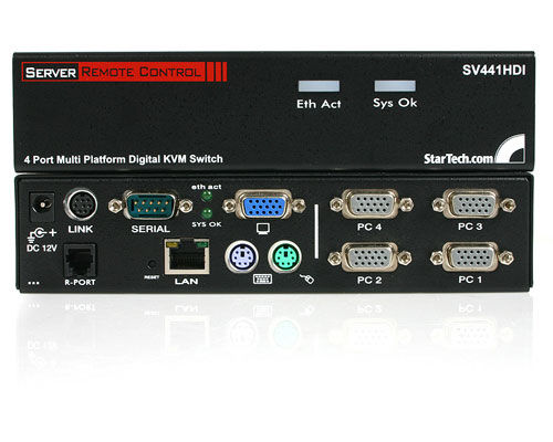 StarTech.com 4 Port USB + PS/2 Digital KVM switch Black