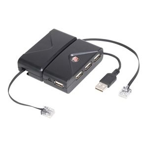 Targus 4 Port USB 2.0 Travel Hub with Ethernet Cable 480 Mbit/s Black