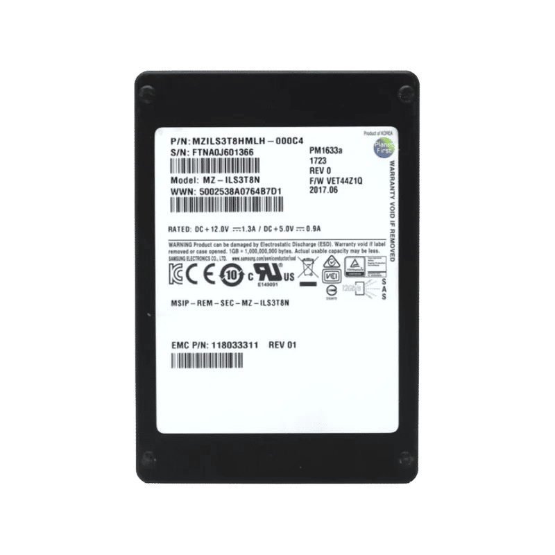 118033311 - EMC PM1633a 3.84TB SAS SFF 2.5" Solid State Drive