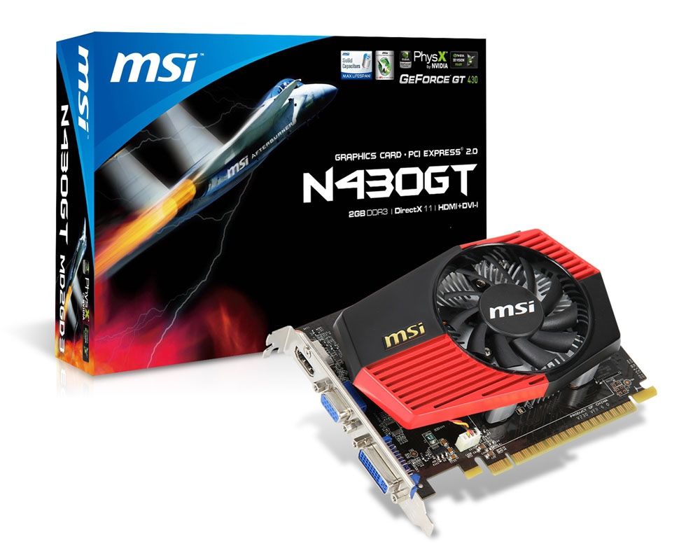 MSI N430GT-MD2GD3/OC graphics card NVIDIA GeForce GT 430 2 GB GDDR3