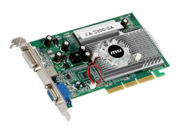 MSI V809-037R graphics card NVIDIA GeForce FX 5200 0.25 GB GDDR
