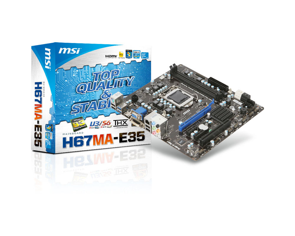 MSI H67MA-E35 (B3) Intel® H67 LGA 1155 (Socket H2) micro ATX