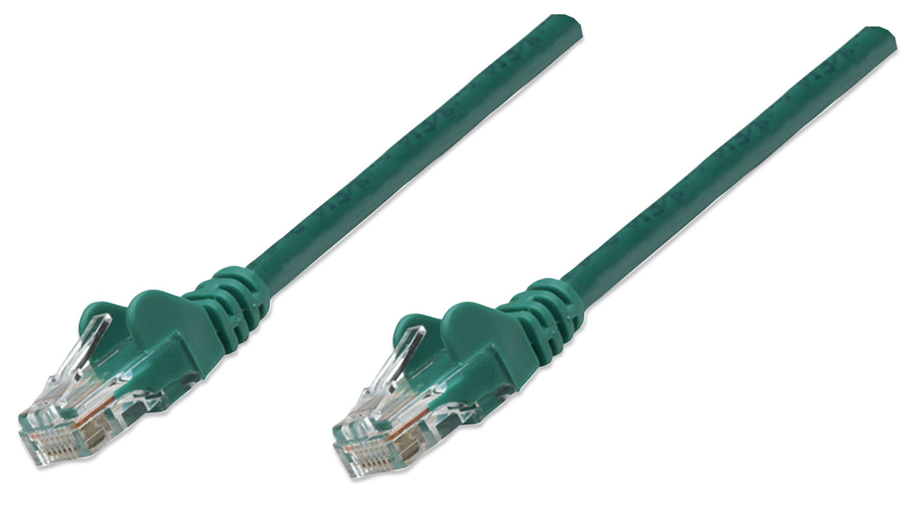 Intellinet Network Patch Cable, Cat5e, 10m, Green, CCA, U/UTP, PVC, RJ45, Gold Plated Contacts, Snagless, Booted, Lifetime Warranty